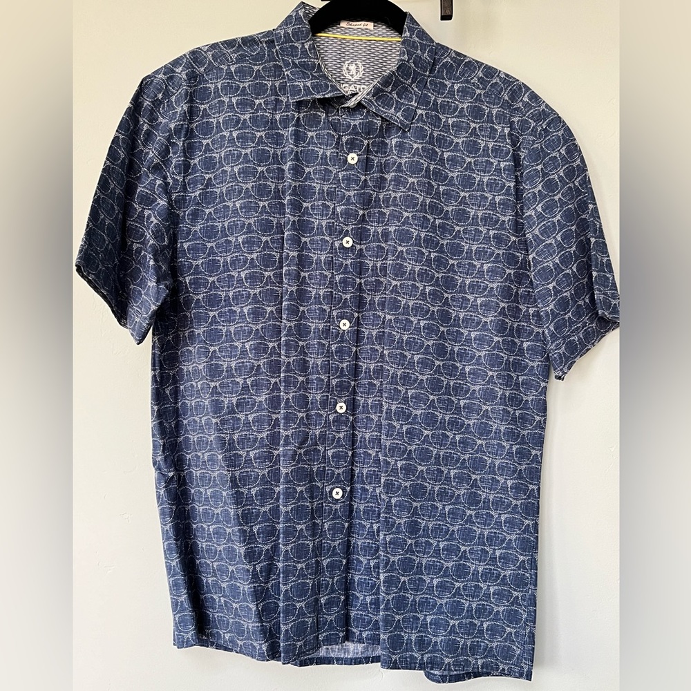 Bugatchi Luxury Casual Short Sleeve Shirt | size L